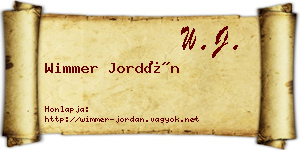 Wimmer Jordán névjegykártya